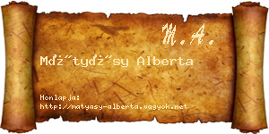 Mátyásy Alberta névjegykártya